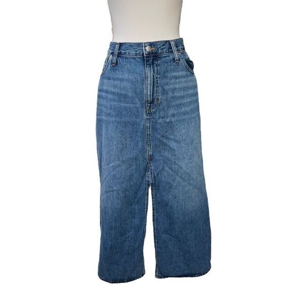 Madewell Denim Front Slit Midi Skirt Blue Size 31 - Picture 1 of 9
